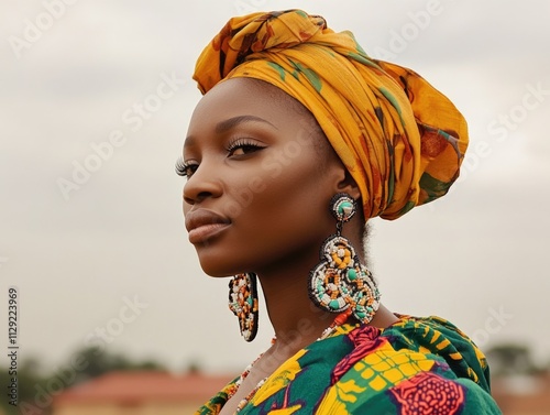 Woman wearing turban photo