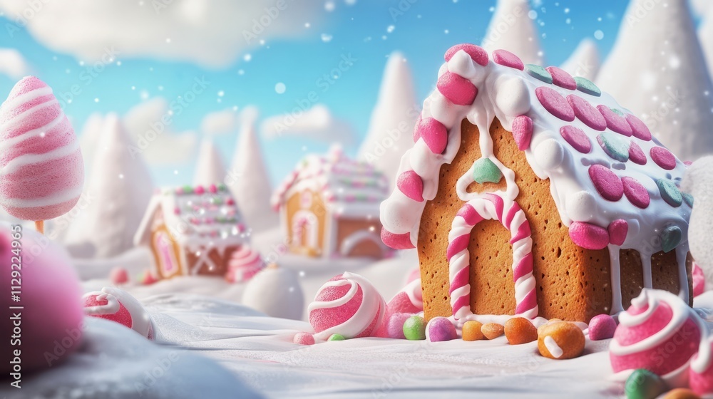 Gingerbread House Day background concept Gingerbread House Day background concept