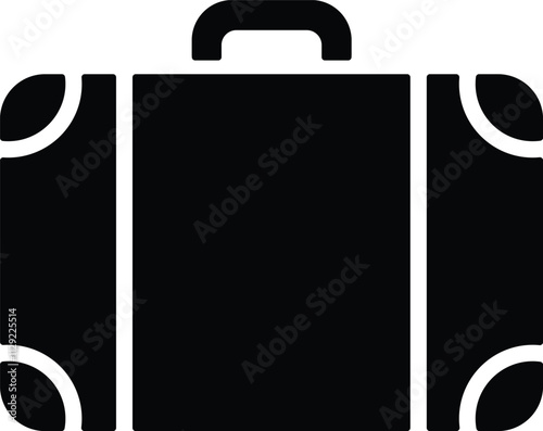 Minimal suitcase icon for travel, luggage, and tourism design usage