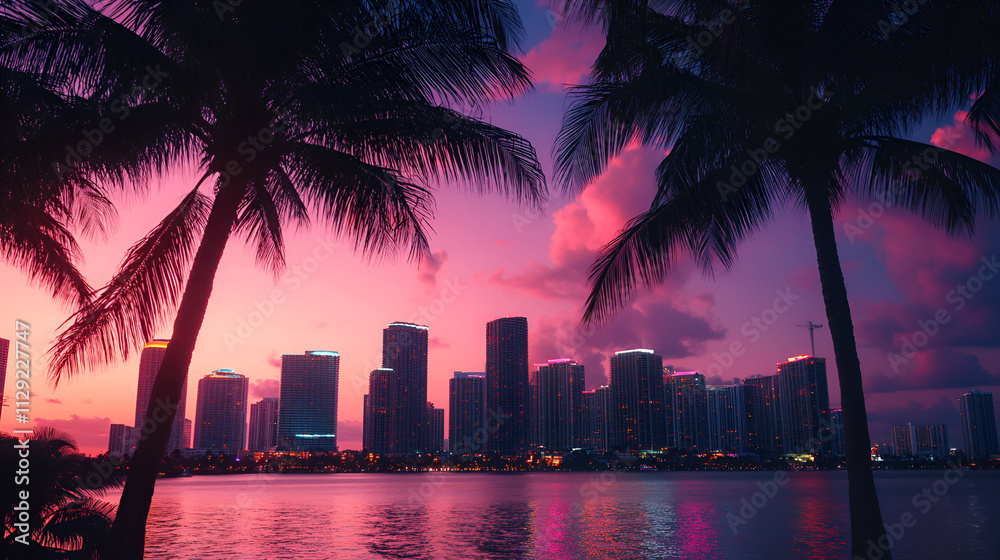 Obraz premium Michigan Avenue in Early Morning Light Michigan Avenue in Early Morning Light, Generative Ai