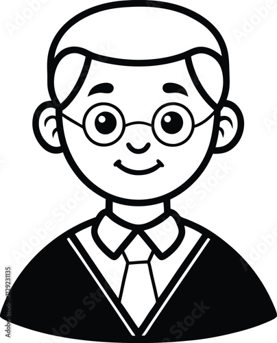 Smiling Professor Cartoon