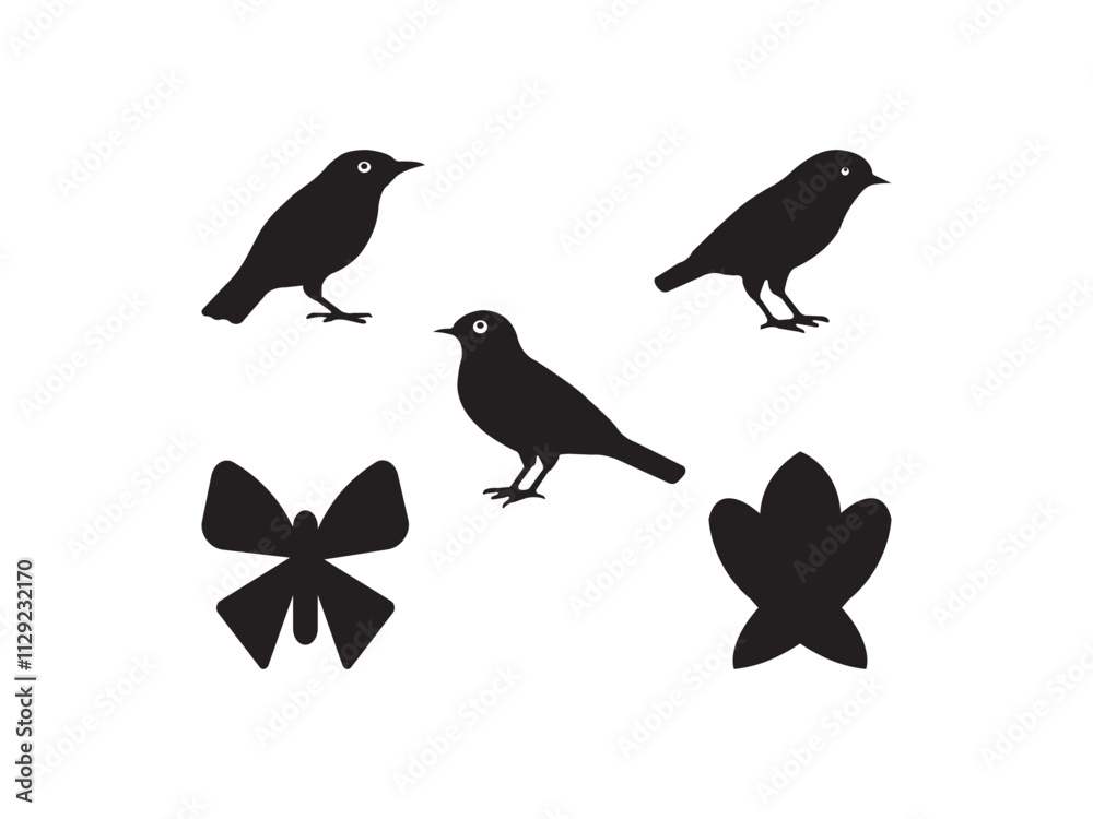 Different birds in simple Flat vector illustration. Different birds in simple Flat vector illustration.
