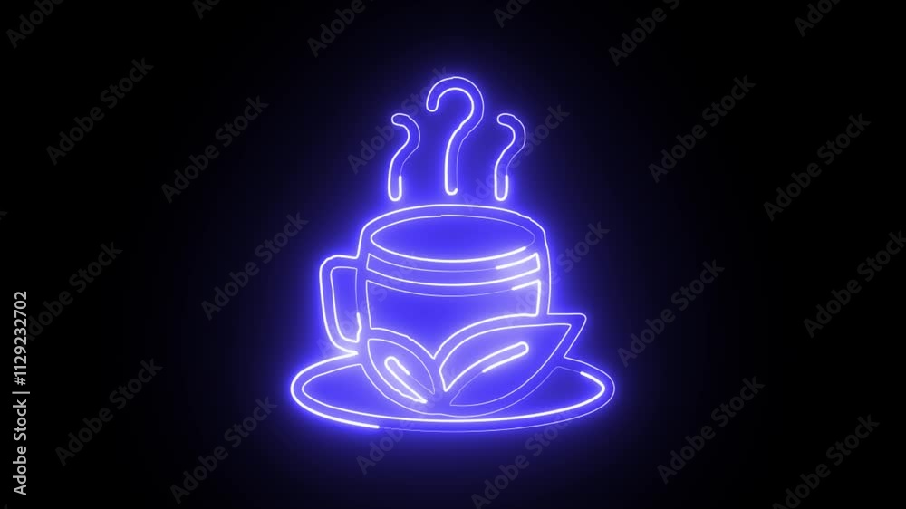 glowing neon sip icon isolated on black background. HD video motion graphic animation glowing neon sip icon isolated on black background. HD video motion graphic animation
