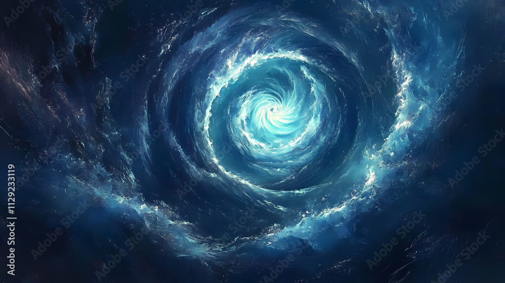Blue spiral vortex. Whirlpool. Illustration Blue spiral vortex. Whirlpool. Illustration