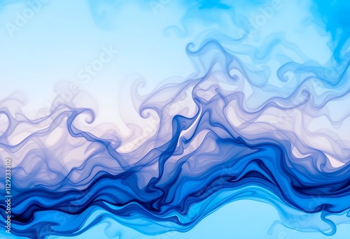 Abstract Blue Swirl Wave Background Fluid Design Flowing Texture