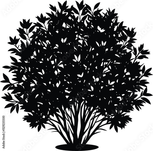 bush black and white silhouette vector design
