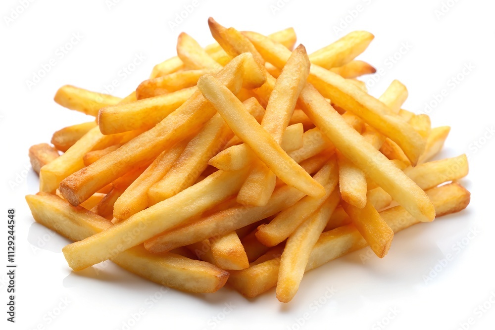 french fries on white background french fries on white background