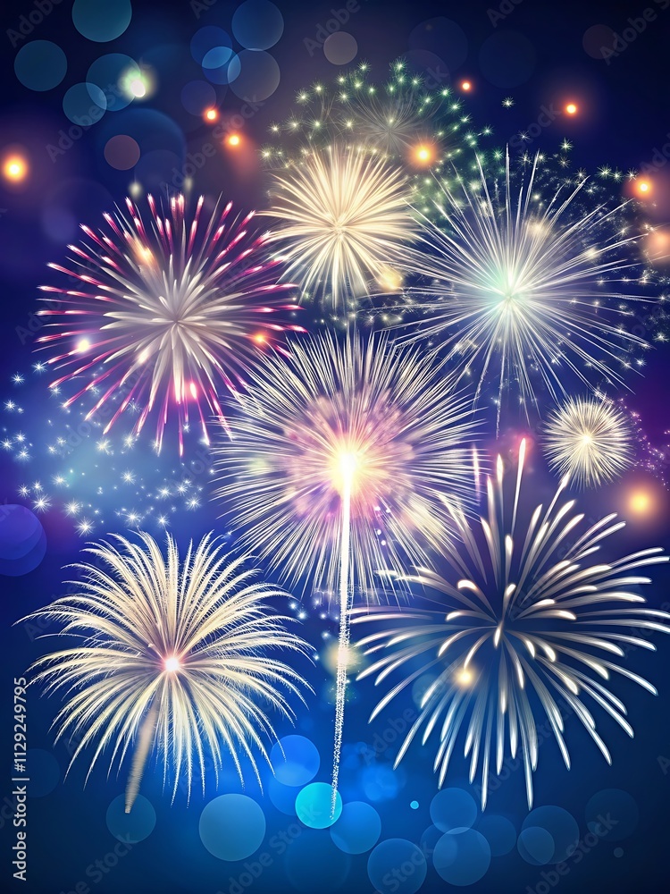 Fireworks background. New year celebration concept.