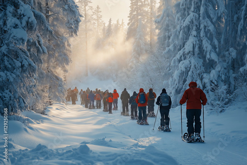 Winter festival brings joy to adventurers in snowy woodlands photo