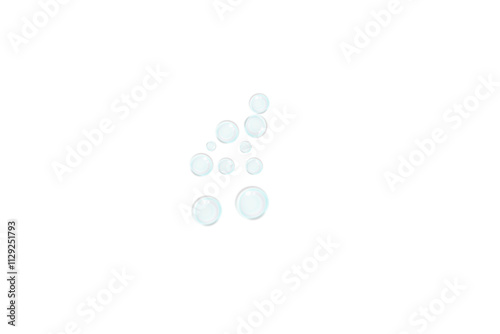 Blue soap bubbles on a transparent background, featuring soft, water-like air bubbles. Perfect for adding a light and refreshing touch to your designs.
