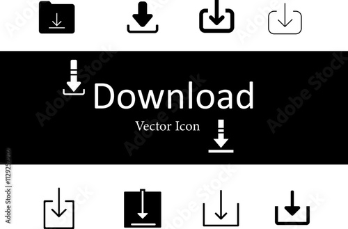 Download From FTP Icon Thick Outline and Fill
