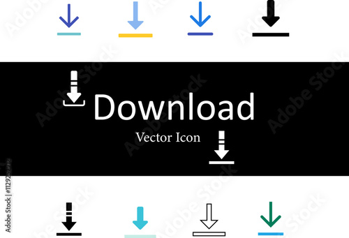 Download From FTP Icon Thick Outline and Fill

