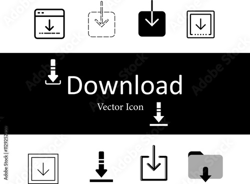 Download From FTP Icon Thick Outline and Fill
