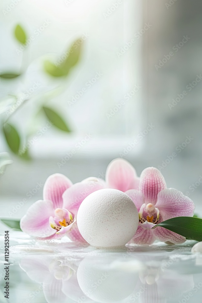 Orchid bath bombs. Selective focus. Orchid bath bombs. Selective focus.