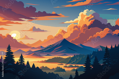 sunrise in mountains