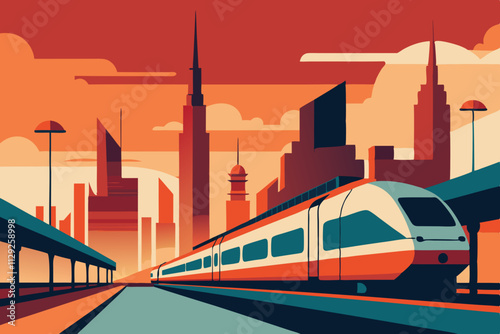 train on the railway station
