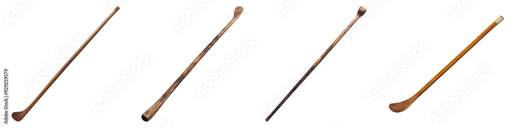 Old Wooden Sticks isolated on transparent background, Set of Old Wooden Sticks isolated on transparent background, Set of