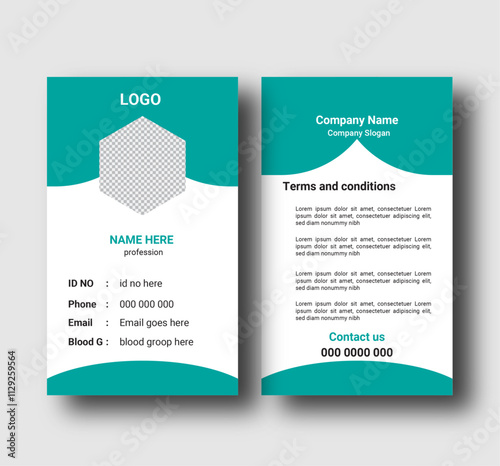 professional corporate id card template, clean id card design