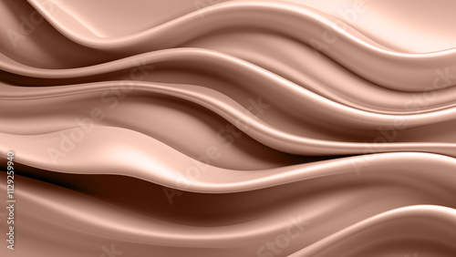 Waves of mocha mousse color gently flowing abstract background, trendy modern hue shade tone