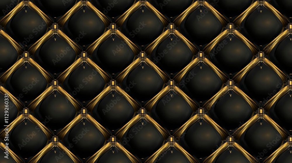 A textured pattern featuring black spheres and golden accents in a diamond arrangement. A textured pattern featuring black spheres and golden accents in a diamond arrangement.