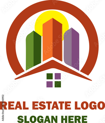 Real estate logo symbolizes trust, expertise, and industry values with sleek, relevant designs.