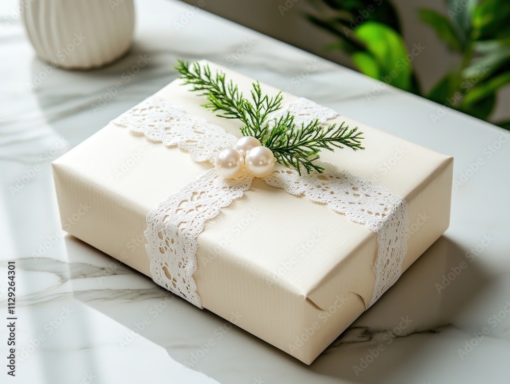 Elegant Wedding Gift Wrapped in Pearl Elegant Wedding Gift Wrapped in Pearl