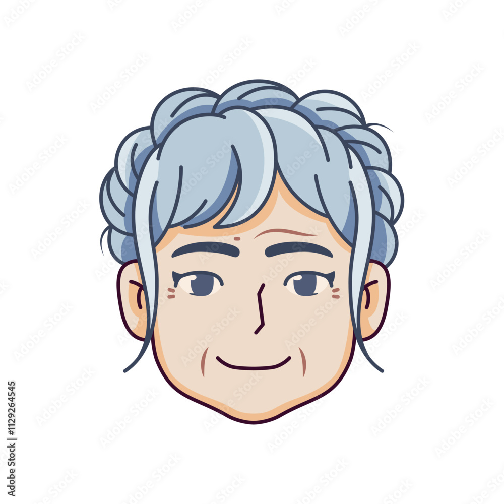 Vector Old Smiling Woman Avatar Cartoon Illustration Isolated Vector Old Smiling Woman Avatar Cartoon Illustration Isolated