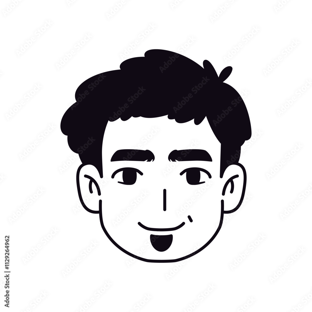 Vector Young Smiling Man Avatar Cartoon Illustration Isolated Vector Young Smiling Man Avatar Cartoon Illustration Isolated