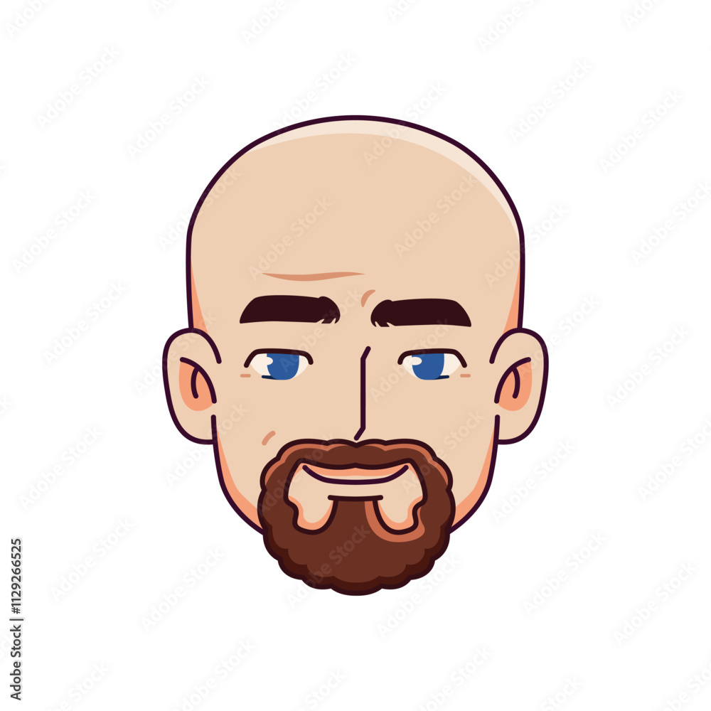 Vector Young Smiling Man Avatar Beard Cartoon Illustration Isolated Vector Young Smiling Man Avatar Beard Cartoon Illustration Isolated