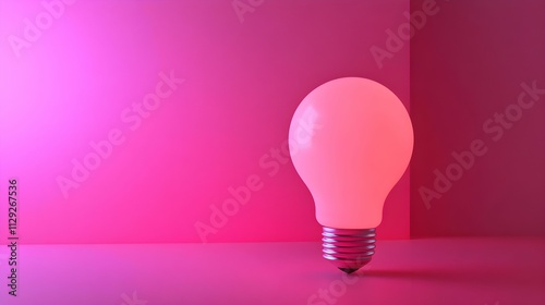 Bright pink bulb illuminating a vibrant background for artistic ambiance