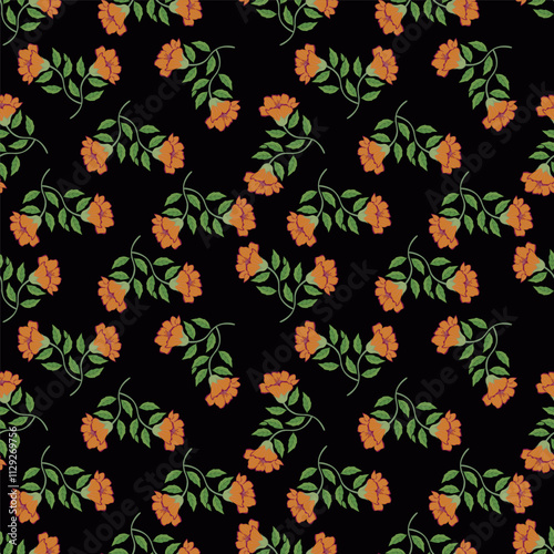 Wallpaper Mural Seamless floral pattern, liberty ditsy print of mini pretty bouquets. Cute botanical design: small hand drawn flowers, tiny leaves in an abstract composition on a light background Torontodigital.ca