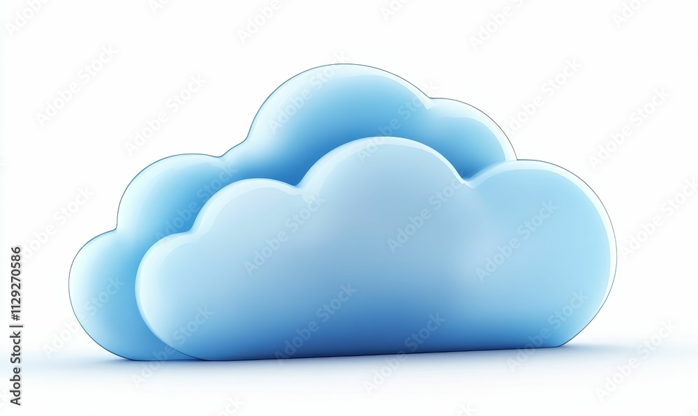 Shiny blue cloud shapes, digital, abstract. Shiny blue cloud shapes, digital, abstract.