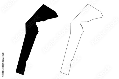 South-East District (Districts of Botswana, Republic of Botswana) map vector illustration, scribble sketch South East map