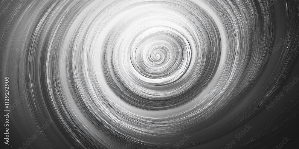 Obraz premium A spiral, monochrome background with a light gray, grainy texture