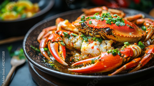 cooked crab on a plate