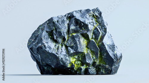 A classic uranium ore of a well-known shape and color, from the metal family that occurs in the earth. Uranium has significant applications in the nuclear industry for weapons, fuel, and other purpose photo