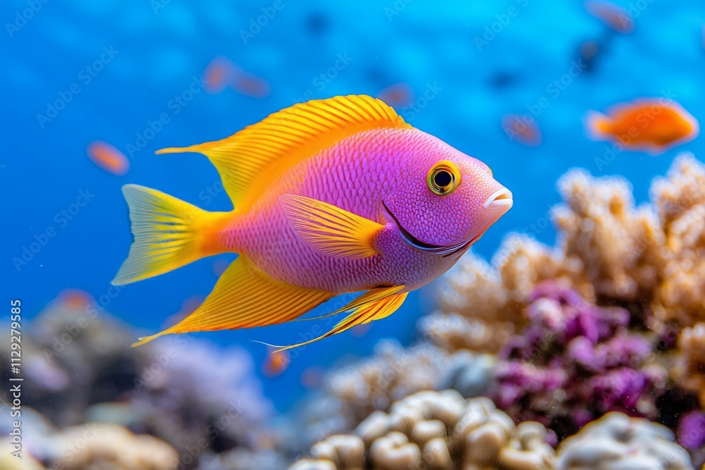 Naklejka premium A gorgeous, vibrant coral reef in a tropical ocean.