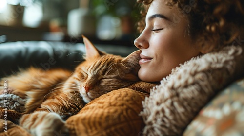 A tranquil moment with a beloved pet