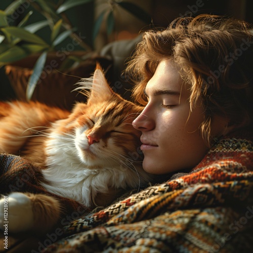 Cozy scene of pet and owner bonding