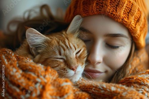 Comforting bond: pet and person relaxing
