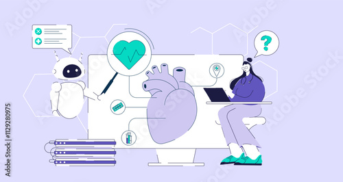 Doctor and AI team up for medical diagnostics.  Investigating heart health