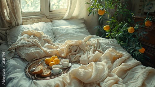 Slow lifestyle: bed, breakfast, relaxation