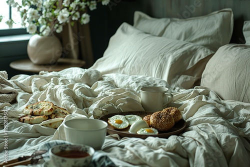 Relaxing with breakfast in a cozy setting