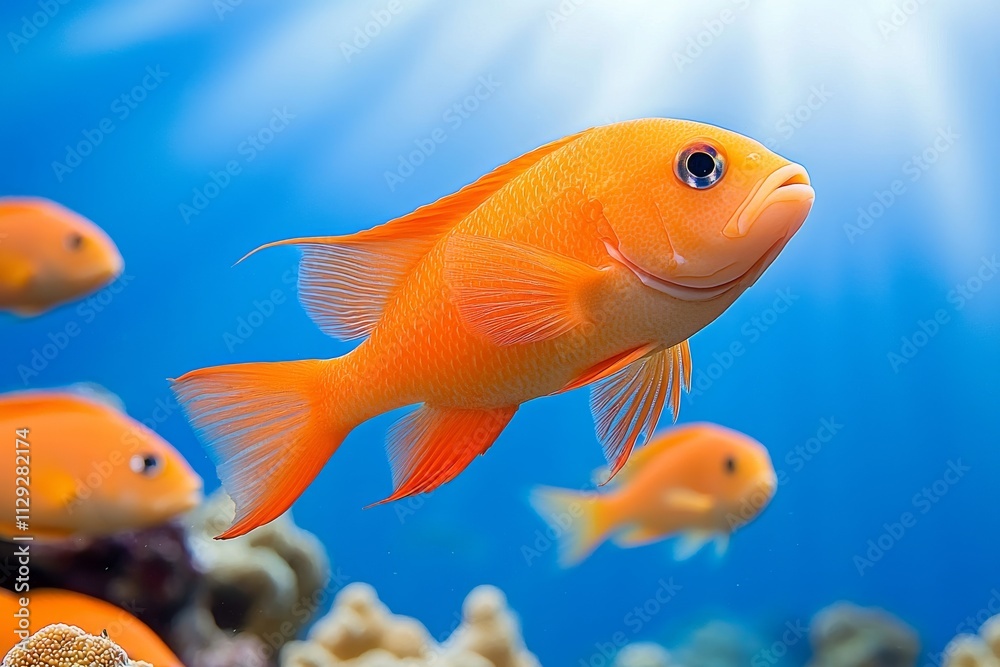 A lively underwater landscape of a coral reef bustling with vibrant fish and marine creatures, as sunlight pierces through the crystal-clear water to light up the diverse ecosystem. A lively underwater landscape of a coral reef bustling with vibrant fish and marine creatures, as sunlight pierces through the crystal-clear water to light up the diverse ecosystem.