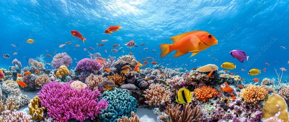 Fototapeta premium Dynamic Diversity in a Vivid Coral Reef Habitat