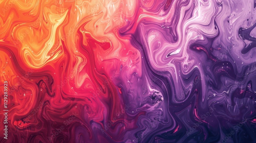 Fototapeta premium Abstract Swirling Paint Colors In Orange And Purple Hues