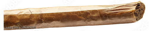 Close-up of a brown cigar or rolled tobacco product