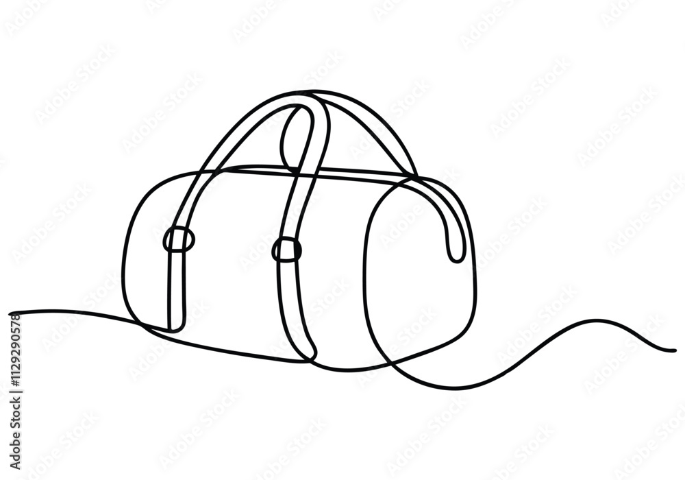Obraz premium Continuous One-Line Drawing of a Travel Bag - Minimalist Luggage Art