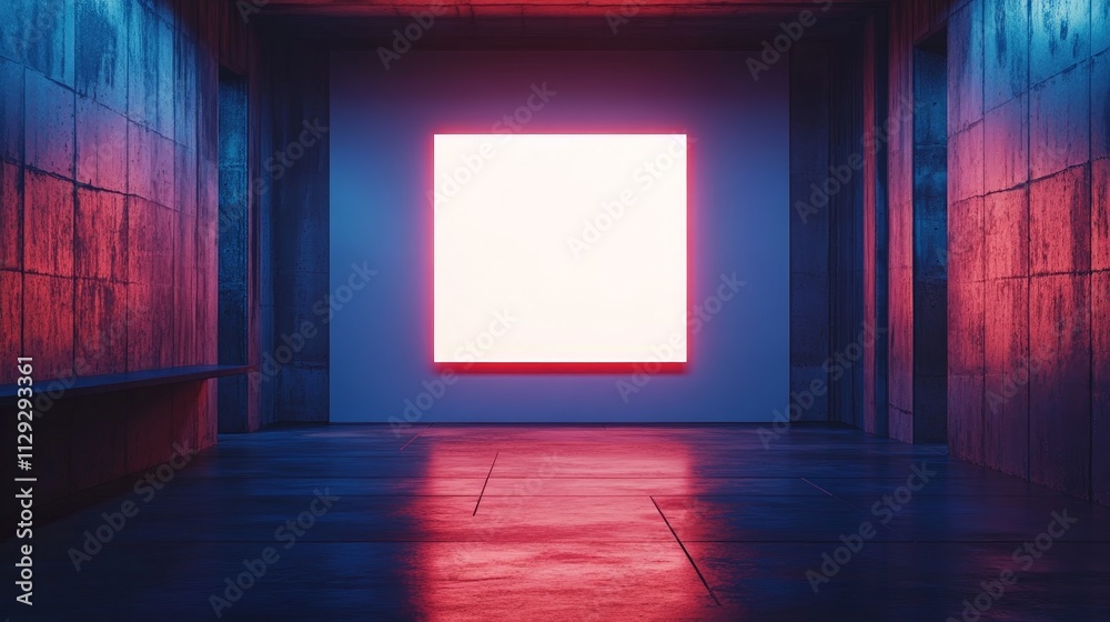 Blank Screen in Modern Exhibition Space Blank Screen in Modern Exhibition Space