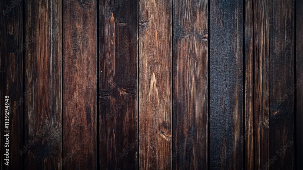 Obraz premium Textured wooden wall with dark and light variation showcases natural beauty and craftsmanship in a rustic setting